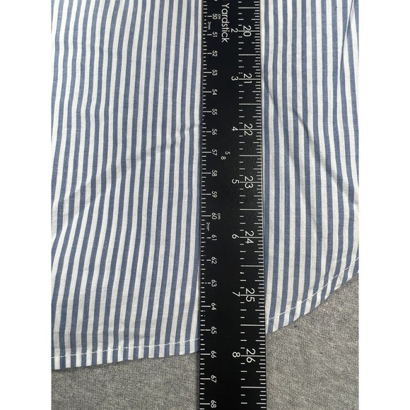 New Talbots Tunic Top Womens Small Blue Striped Embroidered Accent S - Picture 2 of 4